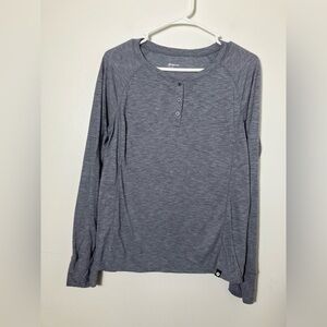 Marmot Henley Long Sleeve Tee Women’s Sz M Gray‎ Lightweight Casual